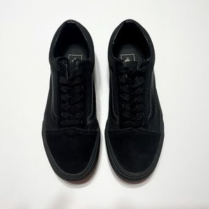 Black on Black Old Skool Platform Vans